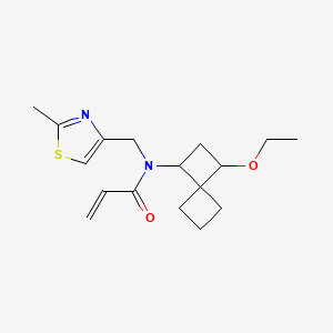 molecular formula C17H24N2O2S B2633391 N-(3-Ethoxyspiro[3.3]heptan-1-yl)-N-[(2-methyl-1,3-thiazol-4-yl)methyl]prop-2-enamide CAS No. 2411292-39-0