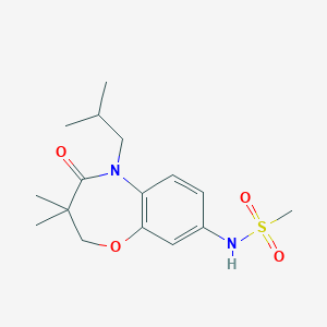 molecular formula C16H24N2O4S B2633396 N-(5-isobutyl-3,3-dimethyl-4-oxo-2,3,4,5-tetrahydrobenzo[b][1,4]oxazepin-8-yl)methanesulfonamide CAS No. 922124-64-9