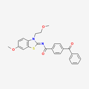molecular formula C25H22N2O4S B2633399 (Z)-4-苯甲酰基-N-(6-甲氧基-3-(2-甲氧基乙基)苯并[d]噻唑-2(3H)-亚甲基)苯甲酰胺 CAS No. 865161-28-0