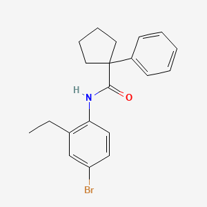 molecular formula C20H22BrNO B2633408 N-(4-Bromo-2-ethylphenyl)(phenylcyclopentyl)formamide CAS No. 1024152-07-5