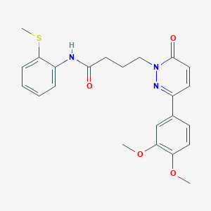 molecular formula C23H25N3O4S B2633409 4-(3-(3,4-dimethoxyphenyl)-6-oxopyridazin-1(6H)-yl)-N-(2-(methylthio)phenyl)butanamide CAS No. 953164-83-5