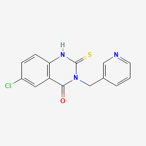 molecular formula C14H10ClN3OS B2633414 6-chloro-3-(pyridin-3-ylmethyl)-2-sulfanylidene-1H-quinazolin-4-one CAS No. 422527-10-4