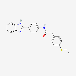 molecular formula C23H21N3OS B2633424 N-(4-(1H-benzo[d]imidazol-2-yl)phenyl)-2-(4-(ethylthio)phenyl)acetamide CAS No. 919751-02-3