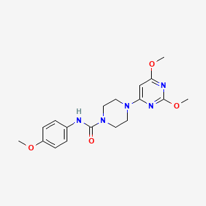 molecular formula C18H23N5O4 B2633428 4-(2,6-二甲氧嘧啶-4-基)-N-(4-甲氧基苯基)哌嗪-1-甲酰胺 CAS No. 1021262-53-2