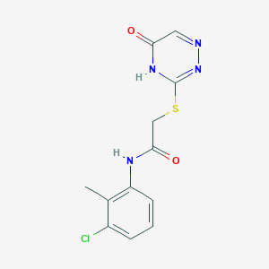 molecular formula C12H11ClN4O2S B2633433 N-(3-chloro-2-methylphenyl)-2-[(5-oxo-4,5-dihydro-1,2,4-triazin-3-yl)sulfanyl]acetamide CAS No. 878733-08-5