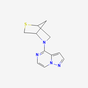 molecular formula C11H12N4S B2633440 5-(Pyrazolo[1,5-a]pyrazin-4-yl)-2-thia-5-azabicyclo[2.2.1]heptane CAS No. 2034296-04-1