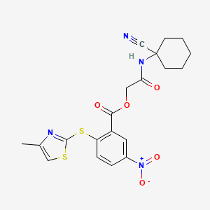 [2-[(1-Cyanocyclohexyl)amino]-2-oxoethyl] 2-[(4-methyl-1,3-thiazol-2-yl)sulfanyl]-5-nitrobenzoate