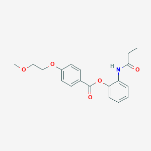 molecular formula C19H21NO5 B263347 2-(Propanoylamino)phenyl 4-(2-methoxyethoxy)benzoate 