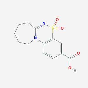 molecular formula C13H14N2O4S B2633472 8,9,10,11-tetrahydro-7H-azepino[2,1-c][1,2,4]benzothiadiazine-3-carboxylic acid 5,5-dioxide CAS No. 730992-36-6