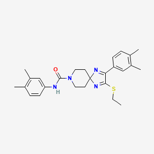 molecular formula C26H32N4OS B2633475 N,2-bis(3,4-dimethylphenyl)-3-(ethylthio)-1,4,8-triazaspiro[4.5]deca-1,3-diene-8-carboxamide CAS No. 1358958-01-6