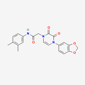 molecular formula C21H19N3O5 B2633477 2-[4-(1,3-benzodioxol-5-yl)-2,3-dioxopyrazin-1-yl]-N-(3,4-dimethylphenyl)acetamide CAS No. 898428-91-6