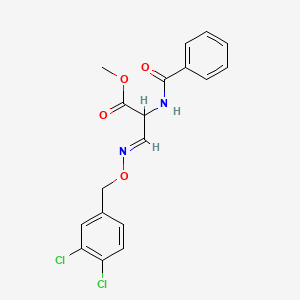 molecular formula C18H16Cl2N2O4 B2633479 Methyl 2-(benzoylamino)-3-{[(3,4-dichlorobenzyl)oxy]imino}propanoate CAS No. 318284-54-7