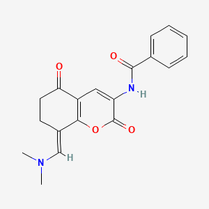 N-{8-[(E)-(dimethylamino)methylidene]-2,5-dioxo-5,6,7,8-tetrahydro-2H-chromen-3-yl}benzenecarboxamide