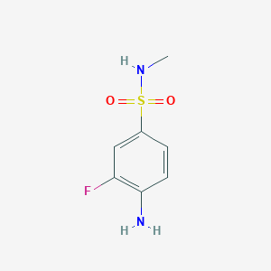 molecular formula C7H9FN2O2S B2633482 4-Amino-3-fluoro-N-methylbenzenesulfonamide CAS No. 1549380-43-9