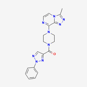 molecular formula C19H19N9O B2633486 (4-(3-methyl-[1,2,4]triazolo[4,3-a]pyrazin-8-yl)piperazin-1-yl)(2-phenyl-2H-1,2,3-triazol-4-yl)methanone CAS No. 1904024-67-4
