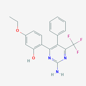 molecular formula C19H16F3N3O2 B2633491 2-(2-氨基-5-苯基-6-(三氟甲基)嘧啶-4-基)-5-乙氧基苯酚 CAS No. 862209-43-6