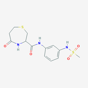 molecular formula C13H17N3O4S2 B2633503 N-(3-(methylsulfonamido)phenyl)-5-oxo-1,4-thiazepane-3-carboxamide CAS No. 1396632-16-8