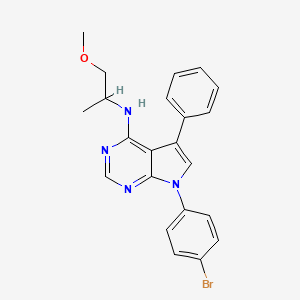 molecular formula C22H21BrN4O B2633506 7-(4-溴苯基)-N-(1-甲氧基丙烷-2-基)-5-苯基-7H-吡咯并[2,3-d]嘧啶-4-胺 CAS No. 477231-28-0