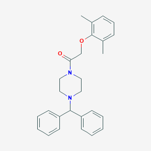 molecular formula C27H30N2O2 B263351 2-(4-Benzhydryl-1-piperazinyl)-2-oxoethyl 2,6-dimethylphenyl ether 
