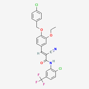 (2E)-3-{4-[(4-chlorobenzyl)oxy]-3-ethoxyphenyl}-N-[2-chloro-5-(trifluoromethyl)phenyl]-2-cyanoprop-2-enamide