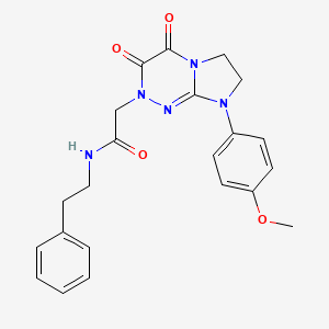 molecular formula C22H23N5O4 B2633523 2-(8-(4-methoxyphenyl)-3,4-dioxo-3,4,7,8-tetrahydroimidazo[2,1-c][1,2,4]triazin-2(6H)-yl)-N-phenethylacetamide CAS No. 941935-78-0