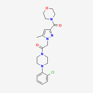 1-(4-(2-chlorophenyl)piperazin-1-yl)-2-(5-methyl-3-(morpholine-4-carbonyl)-1H-pyrazol-1-yl)ethanone