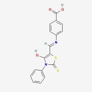 (Z)-4-(((4-oxo-3-phenyl-2-thioxothiazolidin-5-ylidene)methyl)amino)benzoic acid