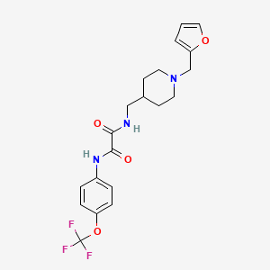 molecular formula C20H22F3N3O4 B2633537 N1-((1-(furan-2-ylmethyl)piperidin-4-yl)methyl)-N2-(4-(trifluoromethoxy)phenyl)oxalamide CAS No. 953158-81-1