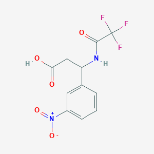 molecular formula C11H9F3N2O5 B2633543 3-(3-nitrophenyl)-3-[(2,2,2-trifluoroacetyl)amino]propanoic Acid CAS No. 439095-29-1