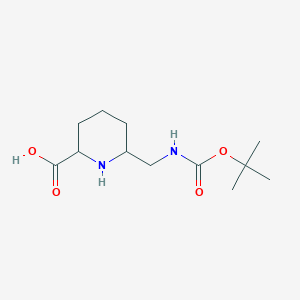 6-[[(2-Methylpropan-2-yl)oxycarbonylamino]methyl]piperidine-2-carboxylic acid