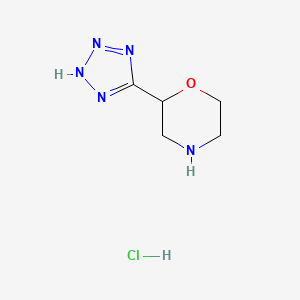 molecular formula C5H10ClN5O B2633557 2-(1H-1,2,3,4-tetrazol-5-yl)morpholine hydrochloride CAS No. 1269151-67-8
