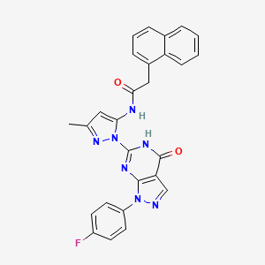 N-(1-(1-(4-fluorophenyl)-4-oxo-4,5-dihydro-1H-pyrazolo[3,4-d]pyrimidin-6-yl)-3-methyl-1H-pyrazol-5-yl)-2-(naphthalen-1-yl)acetamide
