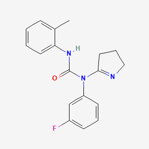 molecular formula C18H18FN3O B2633562 1-(3,4-dihydro-2H-pyrrol-5-yl)-1-(3-fluorophenyl)-3-(o-tolyl)urea CAS No. 905763-94-2
