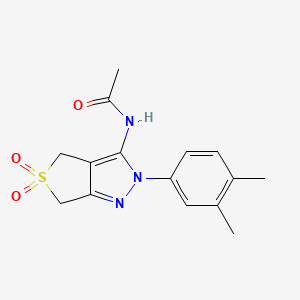 molecular formula C15H17N3O3S B2633563 N-(2-(3,4-dimethylphenyl)-5,5-dioxido-4,6-dihydro-2H-thieno[3,4-c]pyrazol-3-yl)acetamide CAS No. 681267-12-9