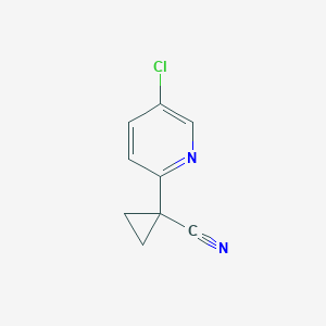 molecular formula C9H7ClN2 B2633566 1-(5-Chloropyridin-2-yl)cyclopropanecarbonitrile CAS No. 1427012-87-0