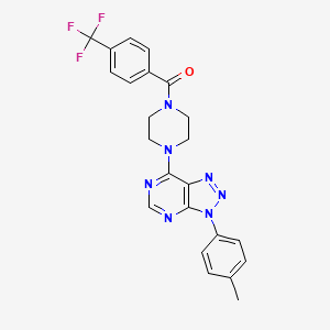 molecular formula C23H20F3N7O B2633567 (4-(3-(p-tolyl)-3H-[1,2,3]triazolo[4,5-d]pyrimidin-7-yl)piperazin-1-yl)(4-(trifluoromethyl)phenyl)methanone CAS No. 920225-66-7