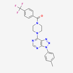 molecular formula C23H20F3N7O B2633567 (4-(3-(对甲苯基)-3H-[1,2,3]三唑并[4,5-d]嘧啶-7-基)哌嗪-1-基)(4-(三氟甲基)苯基)甲苯酮 CAS No. 920225-66-7