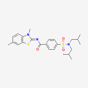 molecular formula C24H31N3O3S2 B2633577 (E)-4-(N,N-diisobutylsulfamoyl)-N-(3,6-dimethylbenzo[d]thiazol-2(3H)-ylidene)benzamide CAS No. 476320-18-0
