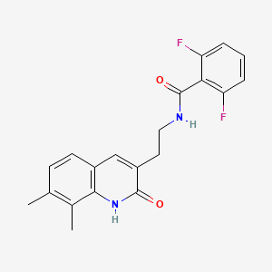 molecular formula C20H18F2N2O2 B2633585 N-[2-(7,8-dimethyl-2-oxo-1H-quinolin-3-yl)ethyl]-2,6-difluorobenzamide CAS No. 851407-63-1