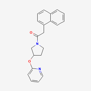 molecular formula C21H20N2O2 B2633597 2-(Naphthalen-1-yl)-1-(3-(pyridin-2-yloxy)pyrrolidin-1-yl)ethanone CAS No. 1903409-93-7