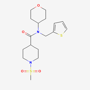 molecular formula C17H26N2O4S2 B2633598 1-(methylsulfonyl)-N-(tetrahydro-2H-pyran-4-yl)-N-(thiophen-2-ylmethyl)piperidine-4-carboxamide CAS No. 1797859-57-4