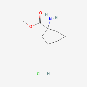 molecular formula C8H14ClNO2 B2633609 Methyl 2-aminobicyclo[3.1.0]hexane-2-carboxylate hydrochloride CAS No. 2241130-44-7