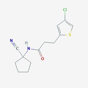 molecular formula C13H15ClN2OS B2633611 3-(4-chlorothiophen-2-yl)-N-(1-cyanocyclopentyl)propanamide CAS No. 1333814-06-4