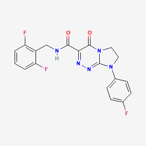 molecular formula C19H14F3N5O2 B2633619 N-(2,6-difluorobenzyl)-8-(4-fluorophenyl)-4-oxo-4,6,7,8-tetrahydroimidazo[2,1-c][1,2,4]triazine-3-carboxamide CAS No. 946281-03-4
