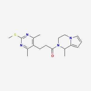 molecular formula C18H24N4OS B2633621 3-[4,6-dimethyl-2-(methylsulfanyl)pyrimidin-5-yl]-1-{1-methyl-1H,2H,3H,4H-pyrrolo[1,2-a]pyrazin-2-yl}propan-1-one CAS No. 2093560-98-4