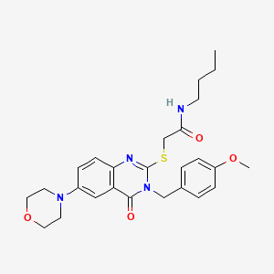 molecular formula C26H32N4O4S B2633623 N-butyl-2-{[3-(4-methoxybenzyl)-6-morpholin-4-yl-4-oxo-3,4-dihydroquinazolin-2-yl]thio}acetamide CAS No. 689771-38-8