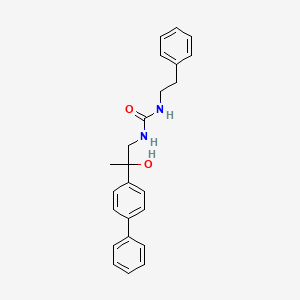 molecular formula C24H26N2O2 B2633626 1-(2-([1,1'-Biphenyl]-4-yl)-2-hydroxypropyl)-3-phenethylurea CAS No. 1396798-50-7