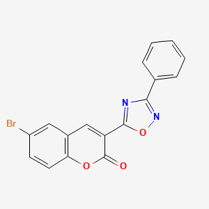 molecular formula C17H9BrN2O3 B2633627 6-bromo-3-(3-phenyl-1,2,4-oxadiazol-5-yl)-2H-chromen-2-one CAS No. 892298-52-1