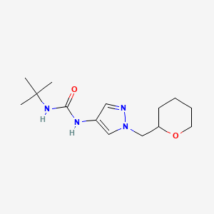 molecular formula C14H24N4O2 B2633629 1-(tert-butyl)-3-(1-((tetrahydro-2H-pyran-2-yl)methyl)-1H-pyrazol-4-yl)urea CAS No. 2034229-67-7