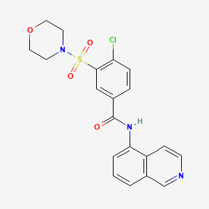 molecular formula C20H18ClN3O4S B2633635 4-chloro-N-(isoquinolin-5-yl)-3-(morpholine-4-sulfonyl)benzamide CAS No. 1021021-18-0